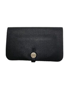 Hermes Wallet Dogon GM Togo Black Silver